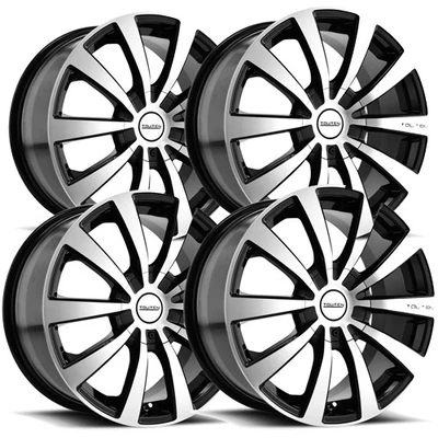 (Set-4) Touren TR3 18x8 5x100/5x4.5" +40mm Black/Machined Wheels Rims 18" Inch Foto 1 de 4