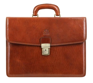 Leather Briefcase - Italian Handmade Leather Laptop Bag - Handbag for Men - P... - Picture 1 of 6
