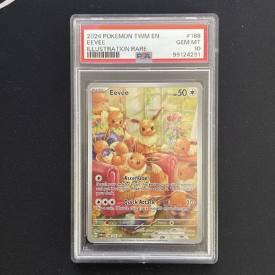 Pokémon TCG Eevee Illustration Rare Twilight Masquerade #188/167 PSA 10 - Image 1 of 2