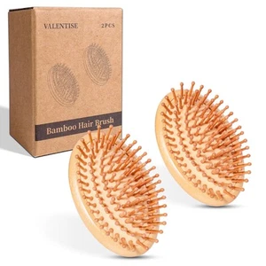 Bamboo Hair Brush, 2 Pack Bamboo Scalp Massager for Hair Growth, Wooden Scalp... - Picture 1 of 6