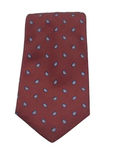 Corbata clásica vintage granate cachemir diseñada a medida para hombre - Imagen 1 de 4