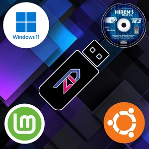 Zach's Super Boot Drive (Windows 11, Linux Mint, Ubuntu, Hiren's Boot CD) - Picture 1 of 4