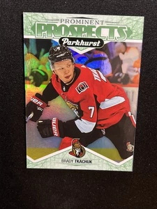 18-19 UD Parkhurst Hockey Green Parallel Prominent Prospects RC Brady Tkachuk - Picture 1 of 2
