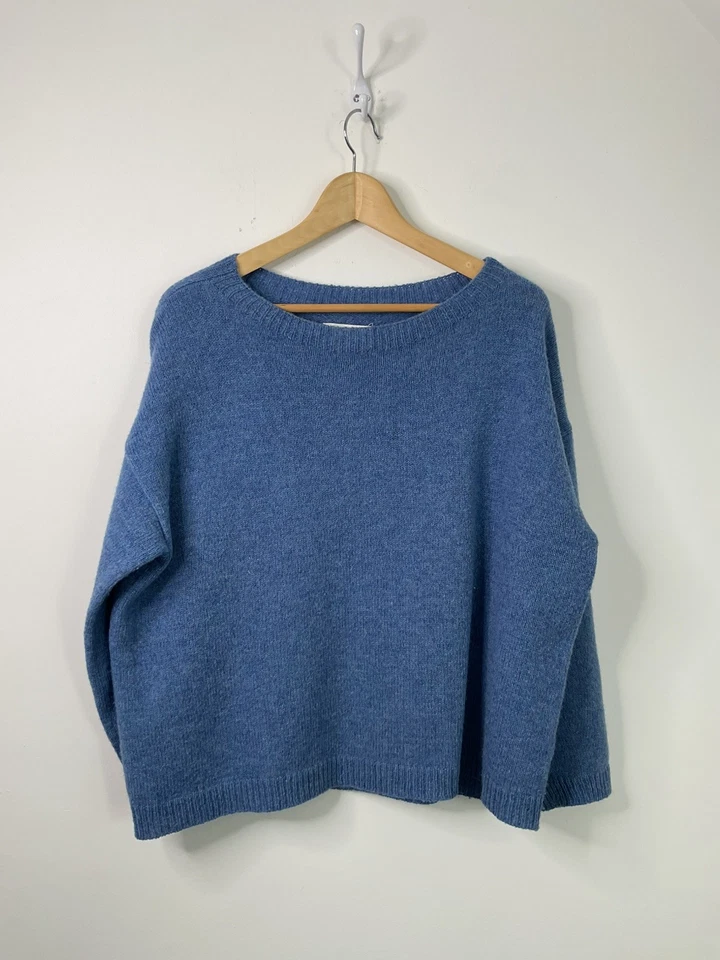 Toast Heathery Wool Jumper Sweater Size Large Blue Knit Pullover new wool  - Image 1 of 4