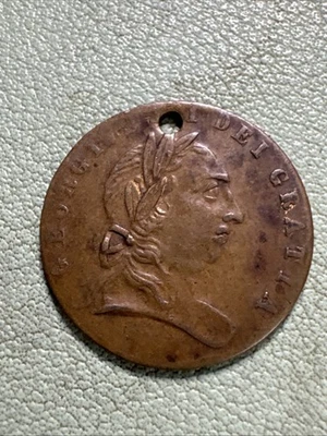 1788 BRITIAN TOKEN SPADE HALF GUINEA  George III by Charles Peverelle Holed - Image 1 of 4