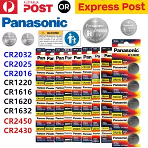 PANASONIC BATTERY CR1220 CR1616 CR1620 CR1632 CR2032 CR2025 3V ROUND BATTERIES - Picture 1 of 15