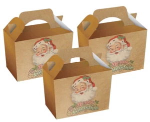 Traditional Vintage Santa Christmas Party Food Boxes Plates ~ Table Present Bag - Picture 1 of 4
