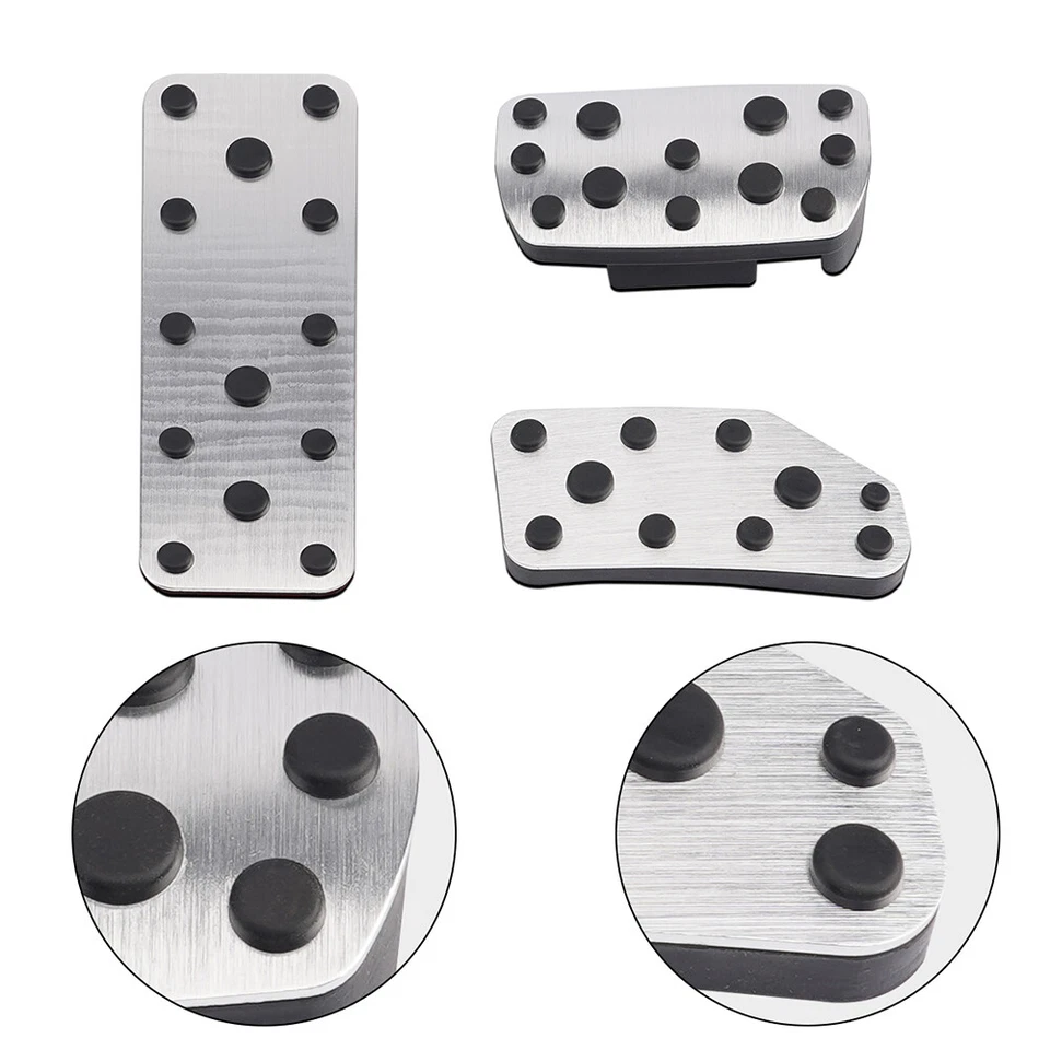 Pedal de freno de acelerador de embrague de aluminio plateado JERBOR 3x para Subaru Crosstrek 2024 Foto 1 de 4