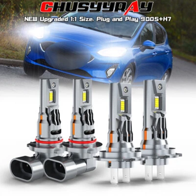 Para Para Ford Fiesta 2011-2019 4X Luces Altas/Bajas LED Bombillas de Faros Combo Foto 1 de 4