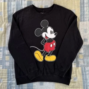 Disney Black Casual Long Sleeve Mickey Mouse Logo Sweater NWT Unisex Medium - Picture 1 of 12
