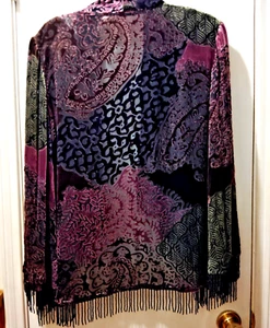 Picadilly Open Jacket Beaded Fringe 2XL Color varies in lighting - Picture 1 of 5