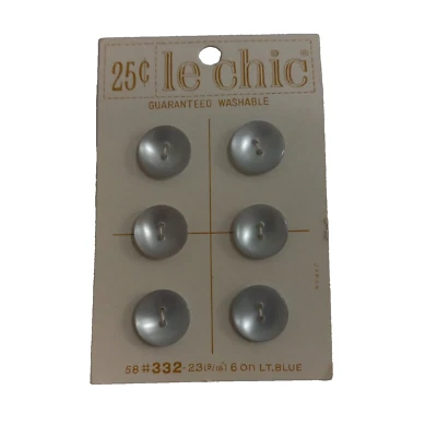 Vintage Le Chic Buttons Light Blue Sewing Crafts Dressmaking Costume New - Image 1 of 2