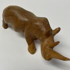 Carved Wooden Rhinoceros Africa Wood Art Figurine