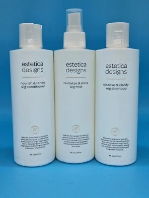 Kit de cuidado de pelucas Estetica Designs - Champú clarificar, acondicionador renovar, niebla brillante Foto 1 de 3