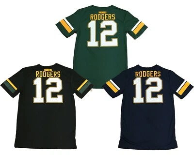 NFL Team Apparel Aaron Rodgers 12 Green Bay Packers Field Jersey Shirt - Image 1 of 2