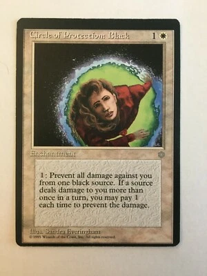 *Miscut* Circle of Protection: Black - Ice Age (ICE) - MTG Magic the Gathering - Image 1 of 2