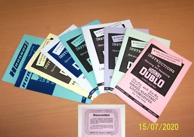 NEW HORNBY DUBLO REPLICA INSTRUCTIONS FOR LATER 3 RAIL LOCOS. INC. BO-BO & CO-BO