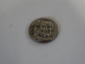 Music That Is Easy to Live With Token johann sebastian Bach 1 inch diameter - Picture 1 of 2