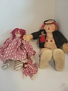 VINTAGE HANDGEFERTIGTE VOLKSTÜMPUPPE/STOFF, Junge (18") Mädchen (14") - Bild 1 von 5