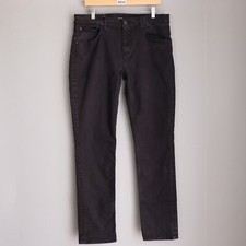 Hudson Mens Jeans 34 Blake Slim Straight Black Mid Rise Demin Goth Grunge