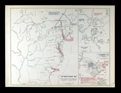 West Point Map US Revolutionary War Boston Siege Battle of Bunker Hill - Quebec - Image 1 of 4