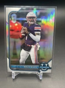 2022 BOWMAN UNIVERSITY CROMO RC RIFRATTORE Malik Willis #94 - Foto 1 di 6