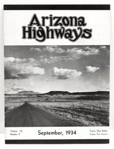 Rare ARIZONA HIGHWAYS Magazine Sept 1934 - Vol 10 - Number 9 - Picture 1 of 5