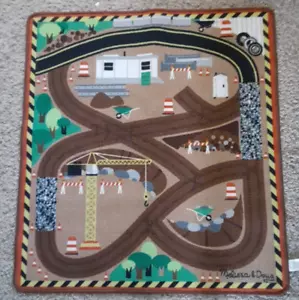 Melissa & Doug Activity floor Mat Round the Construction Zone Work Site Rug 9407 - Picture 1 of 3