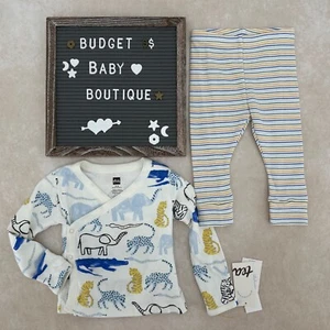 NWT TEA Collection Wrap Top Safari Animals Layette Set Outfit Size 3-6 Months - Picture 1 of 3