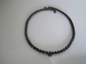 Wire Black Plastic Bead Faceted Necklace Choker - Picture 1 of 4