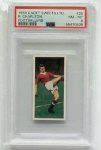 1958 Cadet Sweets Ltd Bobby Charlton Footballers #25 PSA 8 - Picture 1 of 2