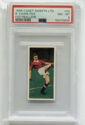 1958 Cadet Sweets Ltd Bobby Charlton Footballers #25 PSA 8 Foto 1 de 2