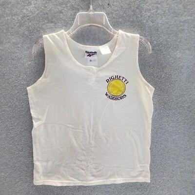 Top de tenis Reebok para mujer mediano bordado crema vintage Rightetti Warriors Foto 1 de 4