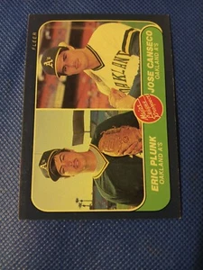1986 JOSE CANSECO ERIC PLUNK FLEER BASEBALL ROOKIE CARD RC #649 OAKLAND A'S - Picture 1 of 2