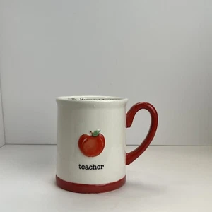 Taza de café esculpida roja/blanca 2006 Papel Giftware Teacher - Imagen 1 de 15