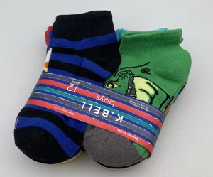 K. Bell Kids Boys Quarter Socks 12 PACK Assorted Colors Size 10-13 NWT - Picture 1 of 8