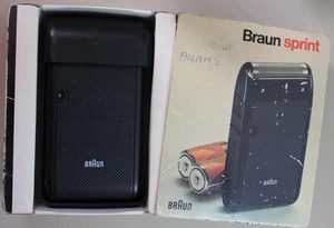 * 1980s BRAUN BATTERY OPERATED TRAVEL RAZOR IN ORIGINAL BOX BARBER DISPLAY - Picture 1 of 9