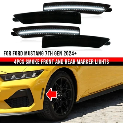 4PCS Front Rear Side Marker Light Parking Lamp For Ford Mustang 7th Gen 2024-25 - Image 1 of 4