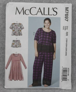 McCalls Sewing Pattern M7697 18W-24W Easy Miss Women Top Dress Short Pants Uncut - Picture 1 of 5