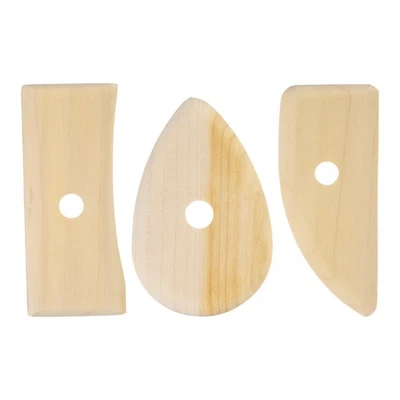 3pcs Pottery Ribs 10.3cm 12.7cm 12cm Wooden Clay Ceramic Sculpting Tool Foto 1 de 4