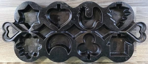 VTG Cast Iron Cookie Cornbread Muffin Cake Baking Pan Rooster Moon Spade Tree .. - Picture 1 of 17
