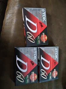 Sealed TDK D60 Cassette Tapes IEC 1/ Type 1 Normal Position 3 Packs - Picture 1 of 2