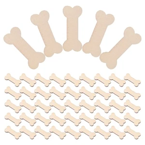 200pcs Dog Bone Shaped Unfinished Wooden Cutouts Blank Craft Bone Wood Pieces - Picture 1 of 12