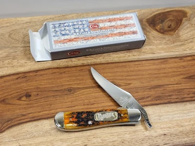 2018 CASE XX (61953L SS) AUTUMN BONE/LARGE SHIELD "RUSSLOCK" POCKET KNIFE- MIB - Image 1 of 4