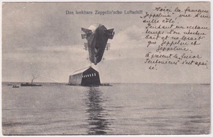 AK Il Dirigibile Direzionale Zeppelin, Da Kalk A Egitto 29.8.1908 - Picture 1 of 2