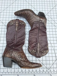 Dan Post Caiman Leather Boots Women's size 7 Heel Read Post - Picture 1 of 13