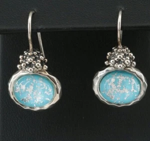 Orecchini Doppio Michael Dawkins Argento Sterling 925 Quarzo - Foto 1 di 4