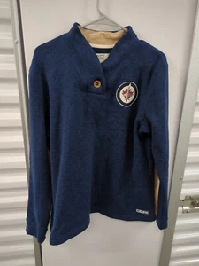 Winnipeg Jets CCM Womens Sweatshirt Sweater XL Long Sleeve Pullover Button A122 - Picture 1 of 5