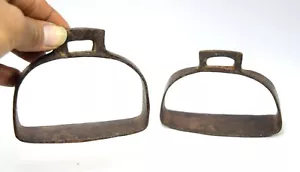 Une Paire De Vintage Cheval Étrier Pédale Pieds Repos Jardin Plein Pqt G42-177 - Photo 1 sur 9