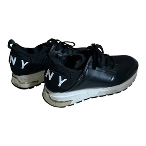 Women's Black White DKNY Platform Sneaker 7 Shoes - Picture 1 of 8
